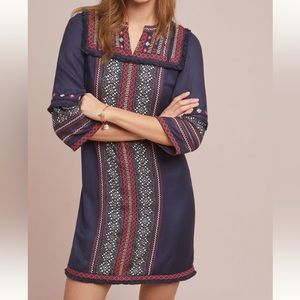 Anthropologie Akemi +Kin Tessa Embroidered Dress